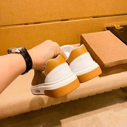 CD LOW TOP SNEAKER BRONZE AND WHITE CALFSKIN