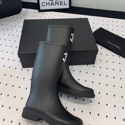 cc rainboot chanel black coler