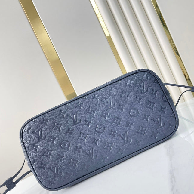 NEVERFULL MM 31 IN DARK NAVY MONOGRAM EMPREINTE LEATHER