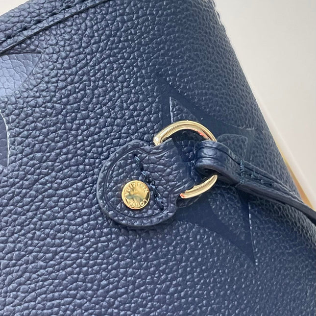 NEVERFULL MM 31 IN DARK NAVY MONOGRAM EMPREINTE LEATHER