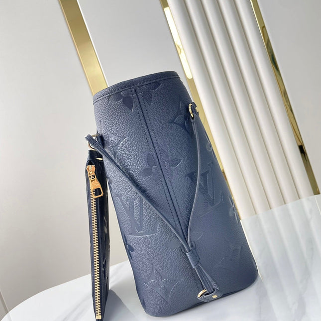 NEVERFULL MM 31 IN DARK NAVY MONOGRAM EMPREINTE LEATHER