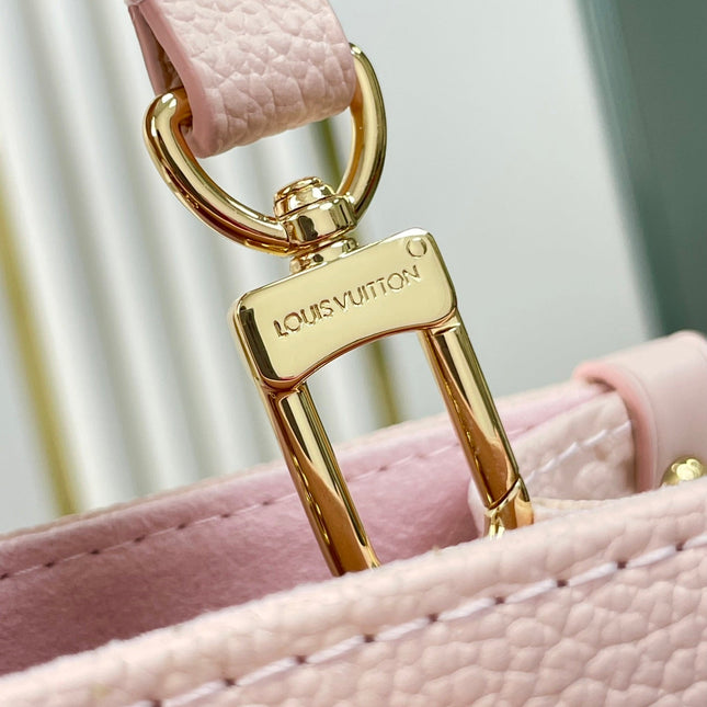 ONTHEGO PM 25 IN OPALE PINK MONOGRAM EMPREINTE LEATHER