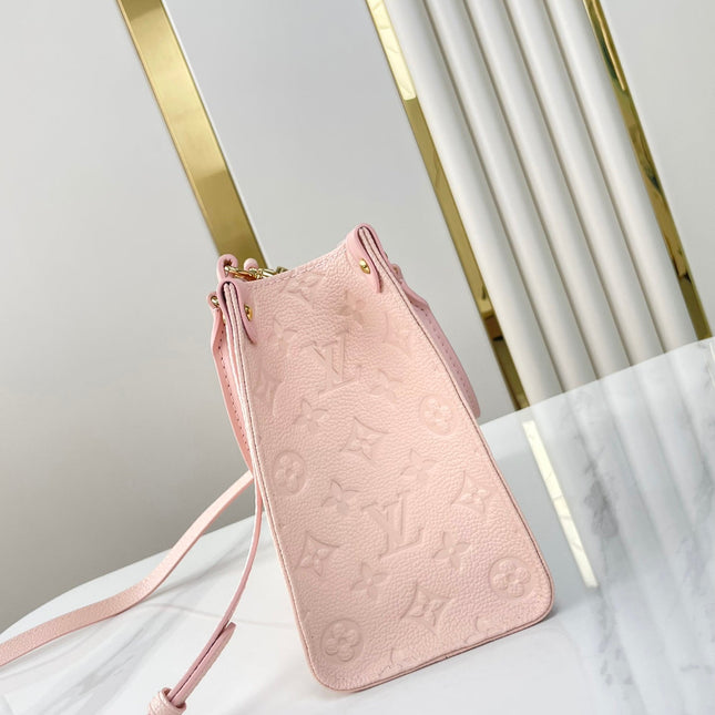 ONTHEGO PM 25 IN OPALE PINK MONOGRAM EMPREINTE LEATHER