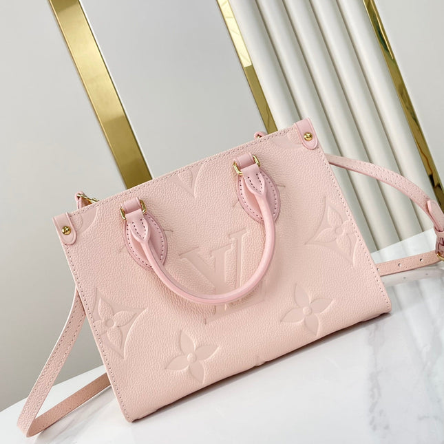 ONTHEGO PM 25 IN OPALE PINK MONOGRAM EMPREINTE LEATHER