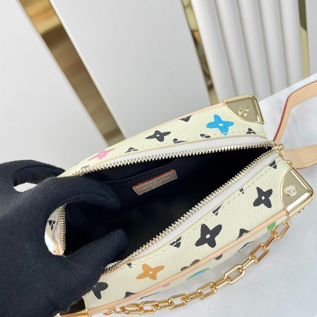 MINI SOFT TRUNK 18 IN VANILLA MONOGRAM CRAGGY CANVAS GOLD CHAIN