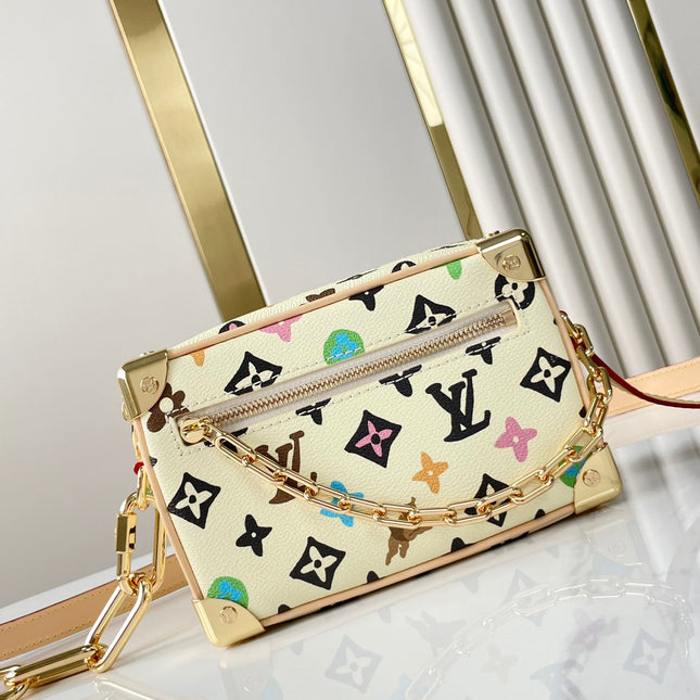 MINI SOFT TRUNK 18 IN VANILLA MONOGRAM CRAGGY CANVAS GOLD CHAIN