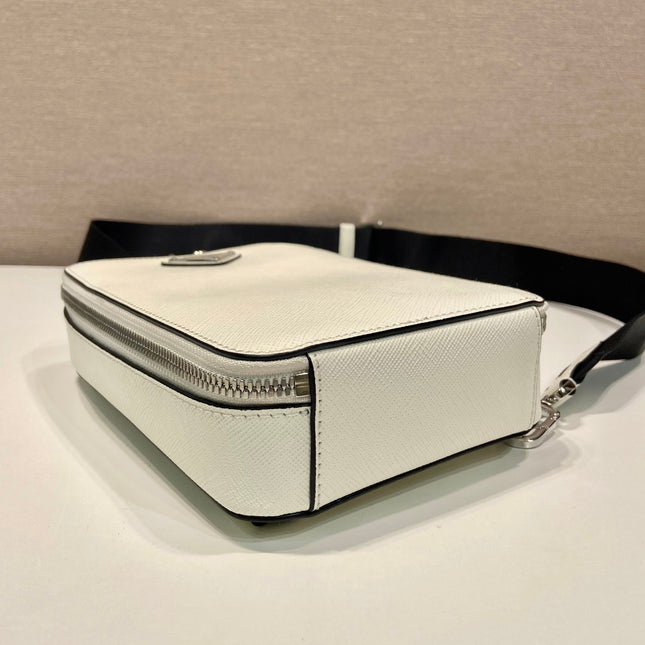 CHEST BAG 20 IN WHITE SAFFIANO LEATHER