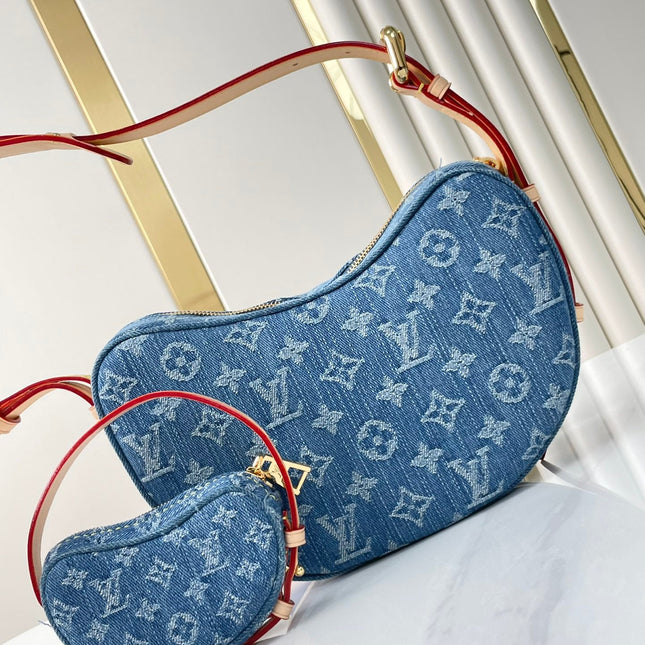 CROISSANT 25 IN BLUE MONOGRAM DENIM