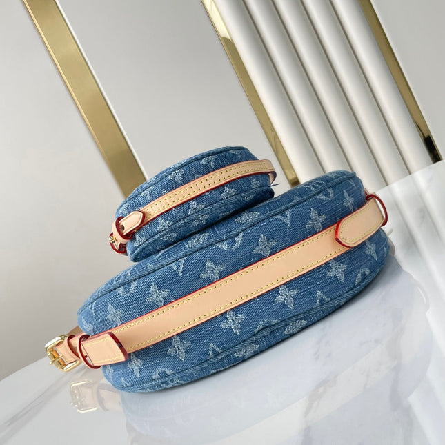 CROISSANT 25 IN BLUE MONOGRAM DENIM