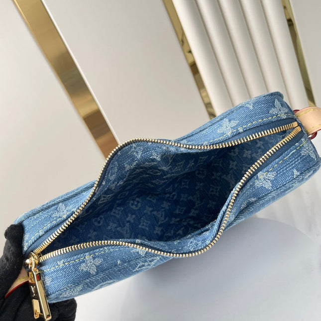 CROISSANT 25 IN BLUE MONOGRAM DENIM