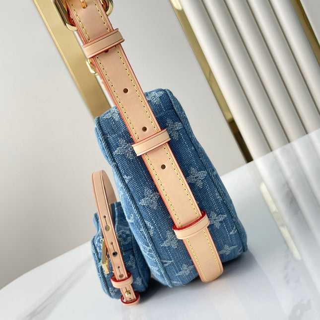 CROISSANT 25 IN BLUE MONOGRAM DENIM