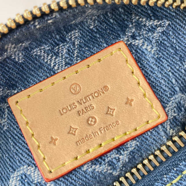 NANO SPEEDY 16 IN BLUE MONOGRAM DENIM GOLD HARDWARE