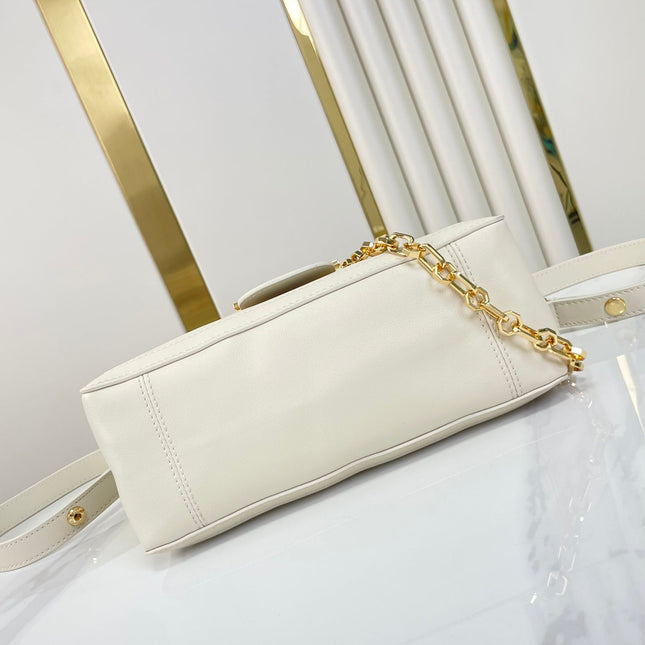 DAUPHINE SOFT MM 24 IN WHITE SMOOTH LAMBSKIN GOLD HARDWARE