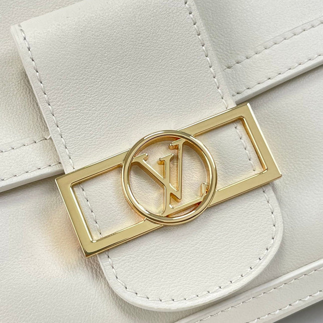 DAUPHINE SOFT MM 24 IN WHITE SMOOTH LAMBSKIN GOLD HARDWARE