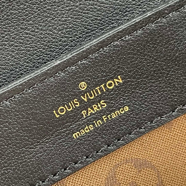 DAUPHINE SOFT MM 24 IN BLACK SMOOTH LAMBSKIN GOLD HARDWARE