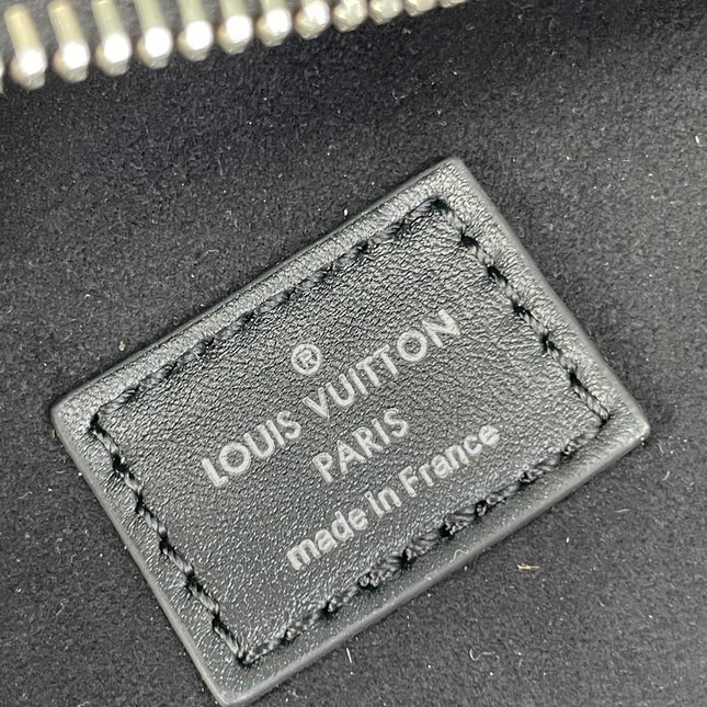 SIDE TRUNK 21 IN BLACK MONOGRAM EMBOSSED CALFSKIN SILVER HARDWARE