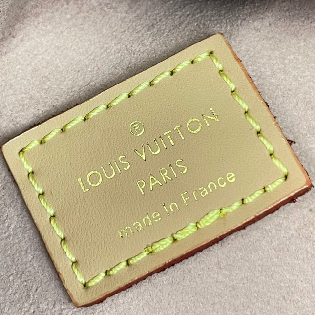 SIDE TRUNK 21 IN WHITE BROWN MONOGRAM CANVAS GOLD HARDWARE