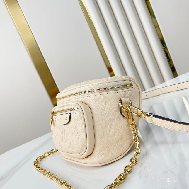 MINI BUMBAG 17 IN CREAM MONOGRAM EMPREINTE LEATHER GOLD HARDWARE