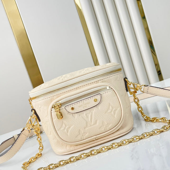 MINI BUMBAG 17 IN CREAM MONOGRAM EMPREINTE LEATHER GOLD HARDWARE