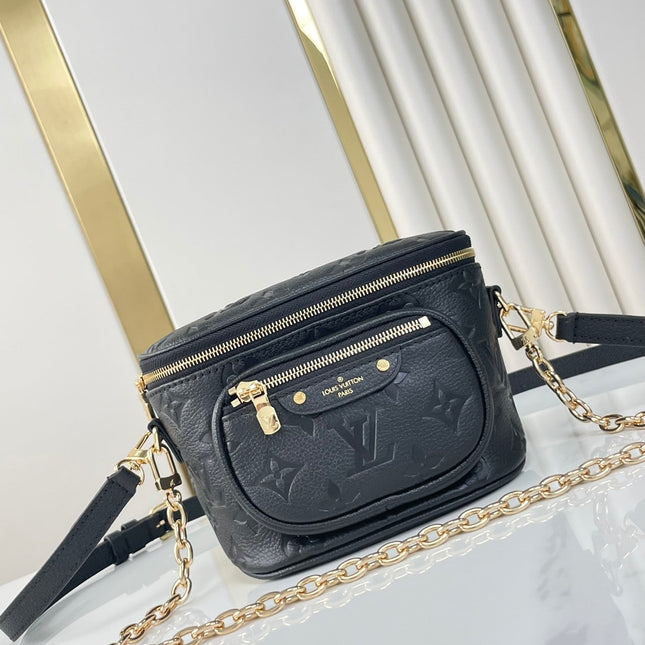 MINI BUMBAG 17 IN BLACK MONOGRAM EMPREINTE LEATHER GOLD HARDWARE