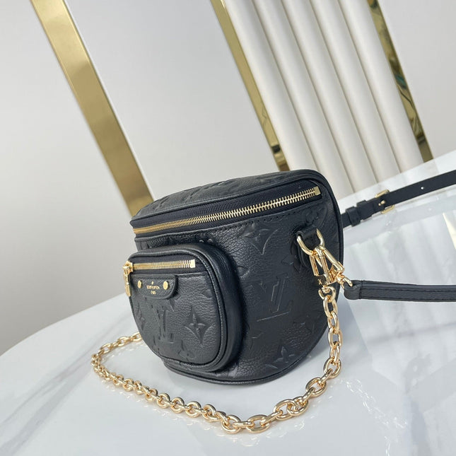 MINI BUMBAG 17 IN BLACK MONOGRAM EMPREINTE LEATHER GOLD HARDWARE