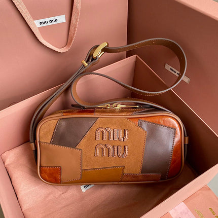 HOBO 24 BAG IN COGNAC LEATHER PATCHWORK