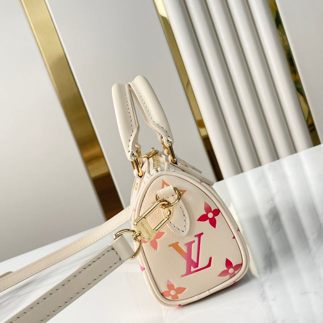 NANO SPEEDY 16 IN SUNRISE AQUARELLE MONOGRAM EMPREINTE LEATHER