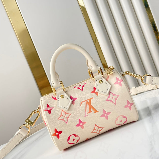 NANO SPEEDY 16 IN SUNRISE AQUARELLE MONOGRAM EMPREINTE LEATHER