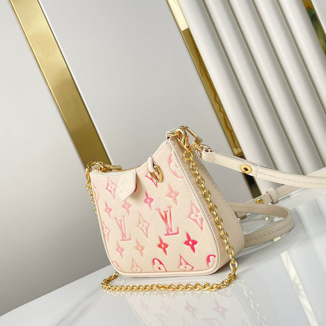 EASY POUCH ON STRAP 19 IN SUNRISE AQUARELLE MONOGRAM EMPREINTE LEATHER GOLD CHAIN