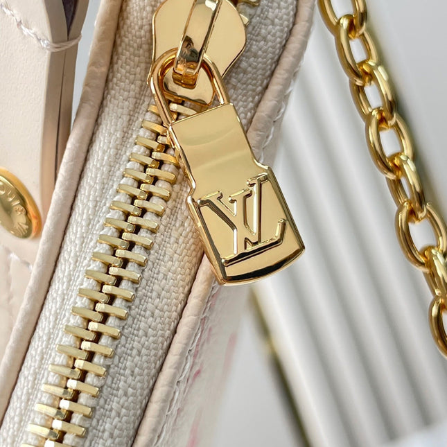 EASY POUCH ON STRAP 19 IN SUNRISE AQUARELLE MONOGRAM EMPREINTE LEATHER GOLD CHAIN