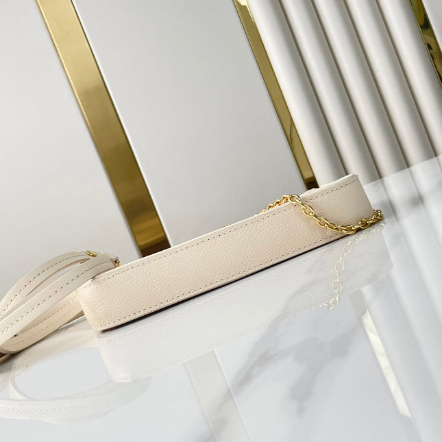 EASY POUCH ON STRAP 19 IN SUNRISE AQUARELLE MONOGRAM EMPREINTE LEATHER GOLD CHAIN