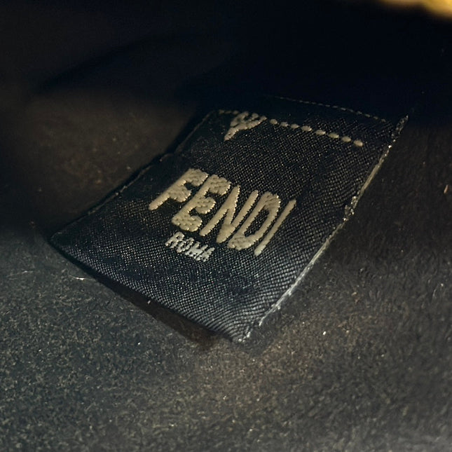 FENDI MEDIUM 27 BAG IN TRUE BLUE MONOGRAM DENIM GOLD HARDWARE