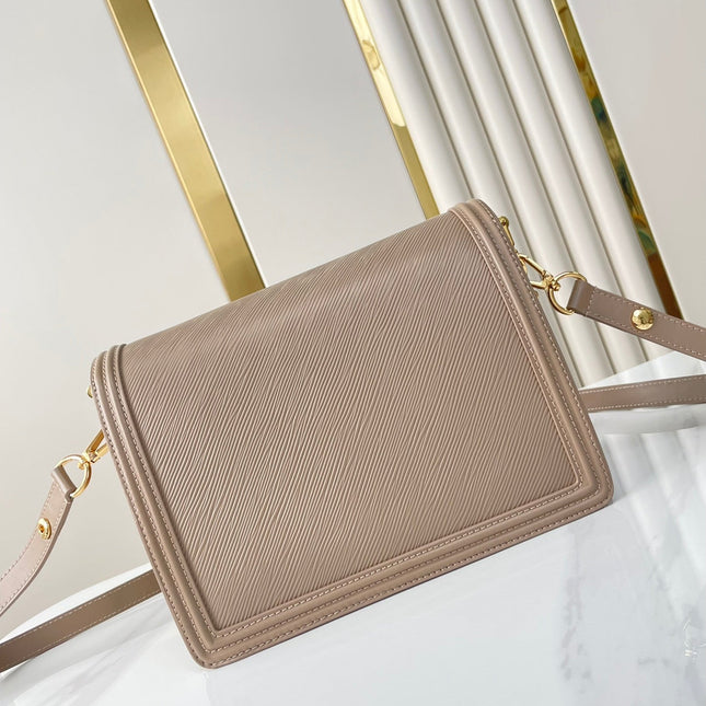 DAUPHINE MM 25 IN MEDIUM BROWN EPI GRAINED CALFSKIN GOLD HARDWARE