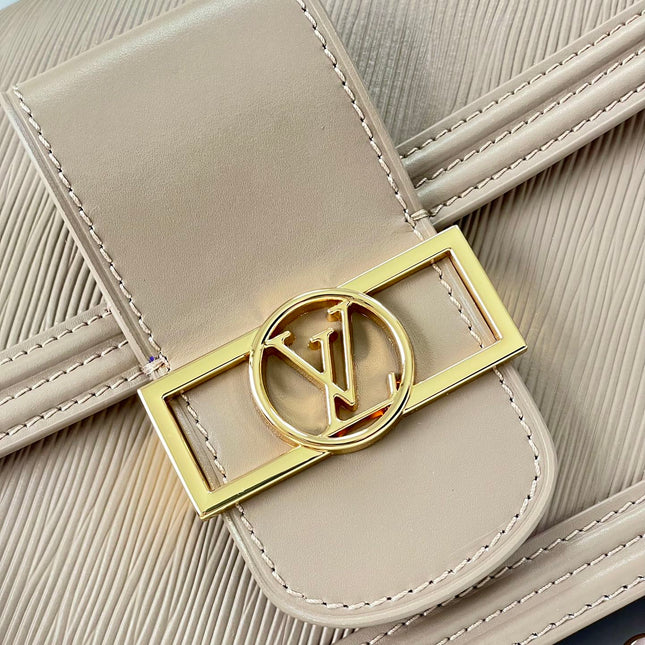 DAUPHINE MM 25 IN MEDIUM BROWN EPI GRAINED CALFSKIN GOLD HARDWARE