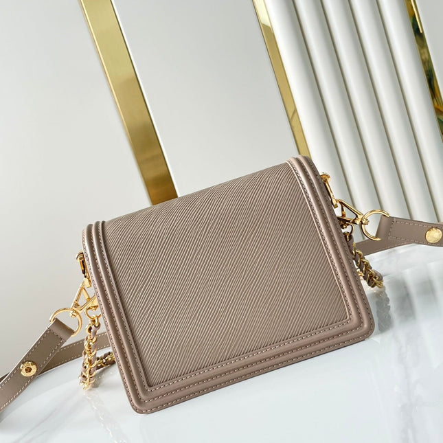 DAUPHINE MINI 20 IN MEDIUM BROWN EPI GRAINED CALFSKIN GOLD HARDWARE