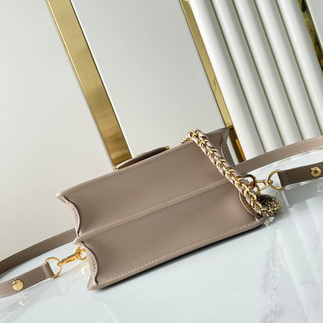 DAUPHINE MINI 20 IN MEDIUM BROWN EPI GRAINED CALFSKIN GOLD HARDWARE