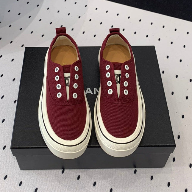 LACELESS SNEAKERS PLATFORM IN ROSEWOOD CANVAS