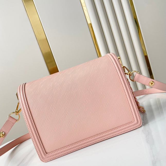 DAUPHINE MM 25 IN LIGHT PINK EPI GRAINED CALFSKIN GOLD HARDWARE