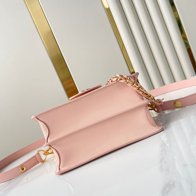 DAUPHINE MINI 20 IN LIGHT PINK EPI GRAINED CALFSKIN GOLD HARDWARE