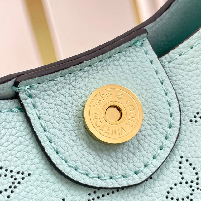 CARMEL 40 IN SKY BLUE MONOGRAM PERFORATED CALFSKIN