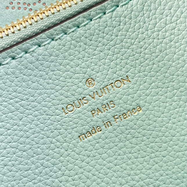 CARMEL 40 IN SKY BLUE MONOGRAM PERFORATED CALFSKIN