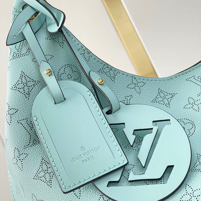 CARMEL 40 IN SKY BLUE MONOGRAM PERFORATED CALFSKIN