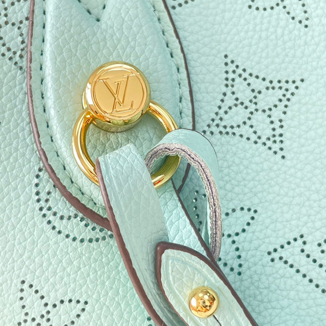 BLOSSOM PM 20 IN SKY BLUE MONOGRAM PERFORATED CALFSKIN