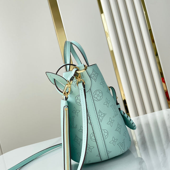 BLOSSOM PM 20 IN SKY BLUE MONOGRAM PERFORATED CALFSKIN