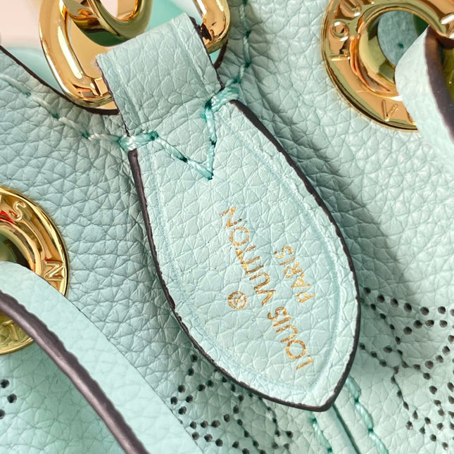 BELLA 22 IN SKY BLUE MONOGRAM PERFORATED CALFSKIN