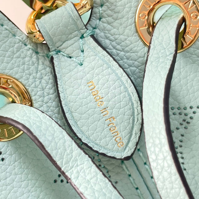 BELLA 22 IN SKY BLUE MONOGRAM PERFORATED CALFSKIN