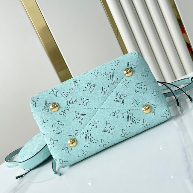 BELLA 22 IN SKY BLUE MONOGRAM PERFORATED CALFSKIN