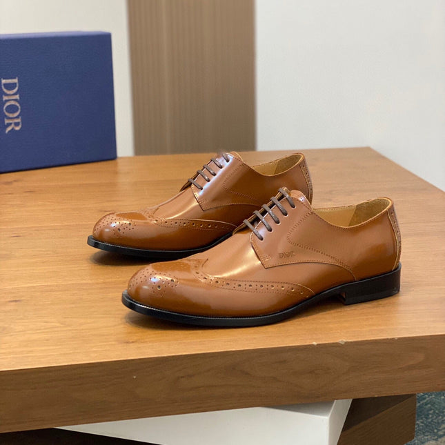 CD POINED TOE LONDON OXFORD TAWNY POLISHED CALFSKIN