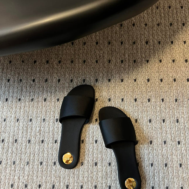 SL CARLYLE SLIPPERS BLACK SATIN