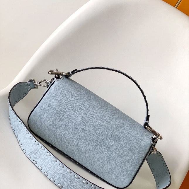 Fend Baguette 27 Bag Baby Blue Calfskin Shw